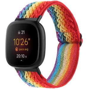 Fitbit Versa 3/4 & Sense 1/2 Nylon loop bandje - Multicolor (regenboog)