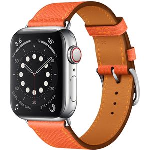 Lederen bandje - Oranje - Geschikt voor Apple Watch 38mm / 40mm / 41mm
