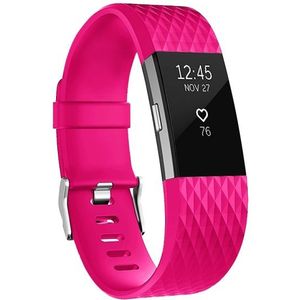 Fitbit Charge 2 siliconen bandje - Maat: Small - Magenta