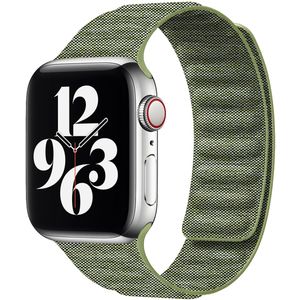 Denim nylon bandje - Groen - Geschikt voor Apple Watch 38mm / 40mm / 41mm