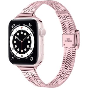 Stainless steel slim fit bandje - Rosé pink - Geschikt voor Apple Watch 38mm / 40mm / 41mm