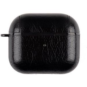 AirPods 3 hoesje - Leder - Leather series - Zwart