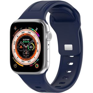 Apple watch Square siliconen band - Navy - Geschikt voor Apple Watch 44mm / 45mm / 46mm / 49mm - Apple watch bandje