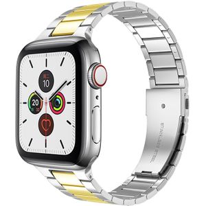 Apple watch Stalen schakelband - Zilver met goud - Geschikt voor Apple watch 38mm / 40mm / 41mm