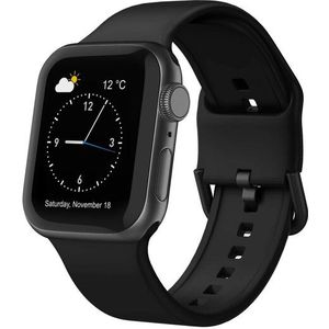 Apple watch Soft siliconen bandje met gespsluiting - Zwart - Geschikt voor Apple Watch 38mm / 40mm / 41mm