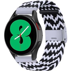 Samsung Braided nylon bandje - Zwart / wit - Samsung Galaxy Watch 3 - 41mm