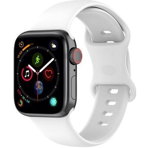 Apple watch Siliconen sportbandje - Wit - Maat: M/L - Geschikt voor Apple Watch 38mm / 40mm / 41mm / 42mm - Apple watch bandje