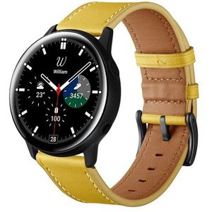 Samsung lederen bandje - Geel - Samsung Galaxy Watch Active 2