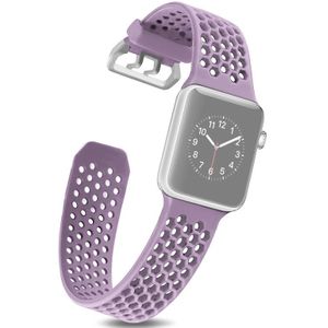 Apple watch Bandje met gaatjes - Lichtpaars - Geschikt voor Apple Watch 38mm / 40mm / 41mm / 42mm - Apple watch bandje