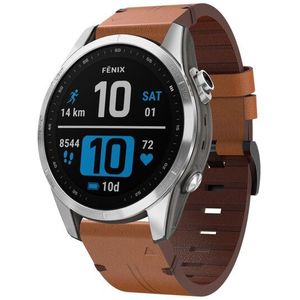 Garmin Leren bandje - Bruin - Garmin Fenix 8 - 43mm  - Garmin bandje