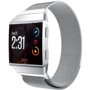 Fitbit Ionic Milanese bandje - Maat: Large - Zilver