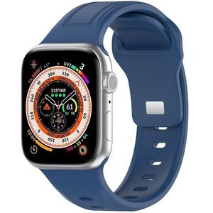 Apple watch Square siliconen band - Donkerblauw - Geschikt voor Apple Watch 38mm / 40mm / 41mm / 42mm - Apple watch bandje