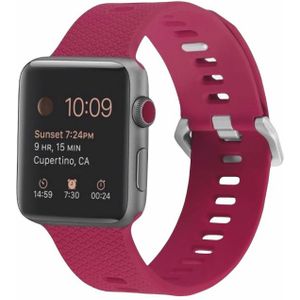 Apple watch Siliconen bandje met motief - Rose Red - Geschikt voor Apple Watch 42mm / 44mm / 45mm / 49mm - Apple watch bandjes