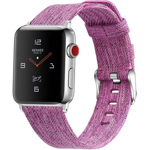 Canvas nylon bandje - Paars - Geschikt voor Apple Watch 42mm / 44mm / 45mm / 49mm