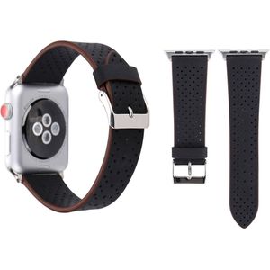 Dot Pattern Leren bandje - Zwart - Geschikt voor Apple Watch 42mm / 44mm / 45mm / 49mm