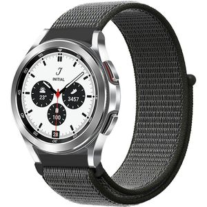 Samsung Sport Loop nylon bandje - Donkergroen met grijze band - Samsung Galaxy Watch 4 Classic - 42mm / 46mm