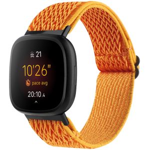 Fitbit Versa 3/4 & Sense 1/2 Nylon loop bandje - Oranje