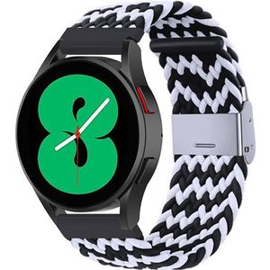 Braided nylon bandje - Zwart / wit - Xiaomi Mi Watch / Xiaomi Watch S1 / S1 Pro / S1 Active / Watch S2
