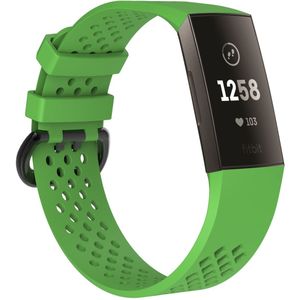 Fitbit Charge 3 & 4 sport bandje - Maat: Large - Groen
