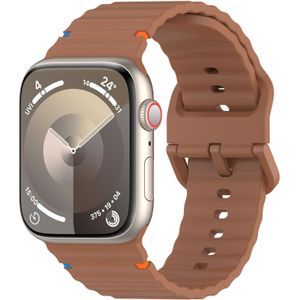 Apple watch Wave sportband - Bruin - Geschikt voor Apple Watch 38mm / 40mm / 41mm / 42mm - Apple watch bandje