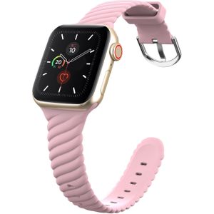 Apple watch Siliconen 'Twist' bandje - Roze - Geschikt voor Apple Watch 42mm / 44mm / 45mm / 49mm