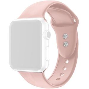 Siliconen sportbandje - Zacht roze - Dubbele druksluiting - Geschikt voor Apple Watch 42mm / 44mm / 45mm / 49mm