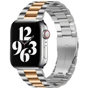 Apple watch Stalen schakelband - Zilver met rosé goud - Geschikt voor Apple watch 38mm / 40mm / 41mm - Apple watch bandjes