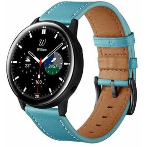 Samsung lederen bandje - Blauw - Samsung Galaxy Watch 6 Classic - 47mm & 43mm