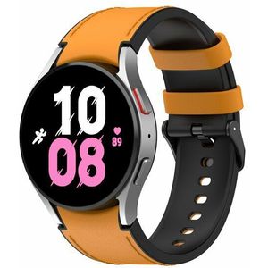Samsung leer + siliconen bandje - Maat: small - Oker - Samsung Galaxy watch 7 / Galaxy Watch FE - 40mm & 44mm - Samsung bandje
