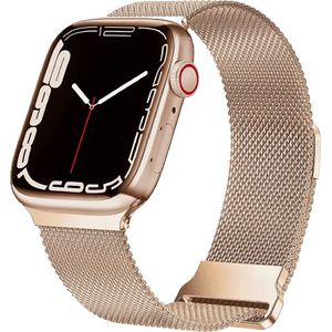 Apple watch Milanese band - Champagne / rosé goud - Extra sterke magneet - Geschikt voor Apple Watch 42mm / 44mm / 45mm / 49mm - Apple watch bandjes