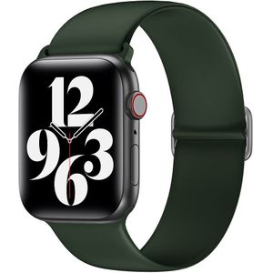 Apple watch Elastische Solo Loop bandje - Groen - Geschikt voor Apple Watch 38mm / 40mm / 41mm - Apple watch bandjes