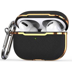 Apple AirPods Pro / AirPods Pro 2 hoesje - Hardcase - Plated series - Zwart + Goud