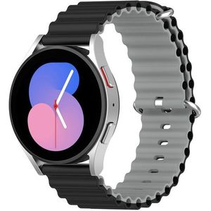 Samsung Ocean Style bandje - Zwart / grijs - Samsung Galaxy Watch - 46mm / Samsung Gear S3