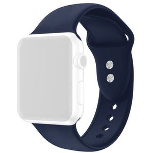 Siliconen sportbandje - Donkerblauw - Dubbele druksluiting - Geschikt voor Apple Watch 42mm / 44mm / 45mm / 49mm