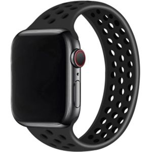 Solo Loop Sportbandje - Maat: M - Zwart - Geschikt voor Apple Watch 42mm / 44mm / 45mm / 49mm