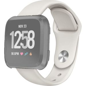 Fitbit Versa 1 / 2 & Lite siliconen bandje - Maat: Large - Ecru