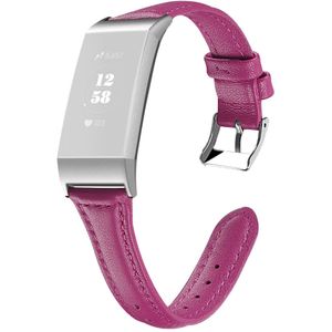 Fitbit Charge 3 & 4 Slim Fit Leather bandje - Paars