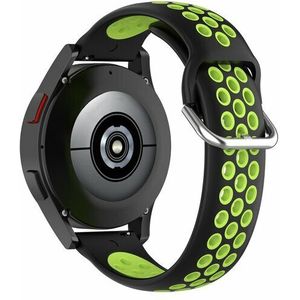 Samsung Siliconen sportbandje met gesp - Zwart + groen - Samsung Galaxy Watch 3 - 45mm