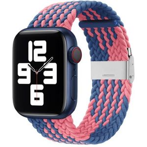 Apple watch Braided nylon bandje - Roze / Blauw - Geschikt voor Apple Watch 38mm / 40mm / 41mm - Apple watch bandjes