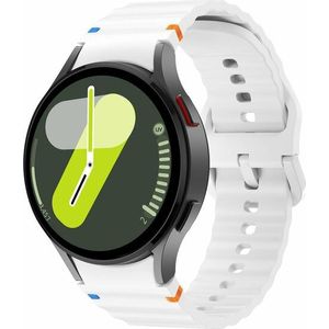 Samsung Wave Sportband met aansluitknop - Wit -  Samsung Galaxy Watch 6 Classic - 47mm & 43mm - Samsung bandje
