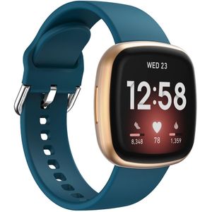 Fitbit Versa 3 & 4 / Sense 1 & 2  - Siliconen bandje - Blauwgroen