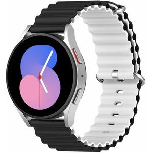 Ocean Style bandje - Zwart / wit - Xiaomi Mi Watch / Xiaomi Watch S1 / S1 Pro / S1 Active / Watch S2