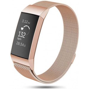 Fitbit Charge 3 & 4 milanese bandje - Maat: Large - Champagne goud