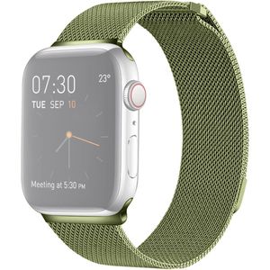 Apple watch Milanese RVS bandje - Groen - Geschikt voor Apple Watch 42mm / 44mm / 45mm / 49mm - Apple watch bandjes