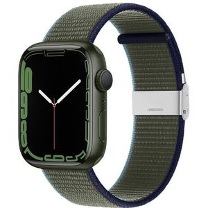 Apple watch Nylon bandje met klemsluiting - Groen - Geschikt voor Apple Watch 42mm / 44mm / 45mm / 49mm