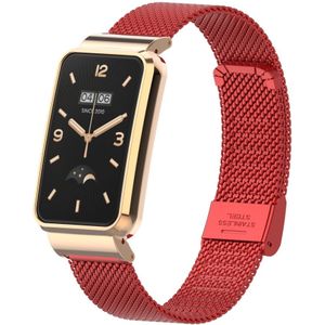 Milanese bandje met case - Rood - Xiaomi Smart band 7 Pro