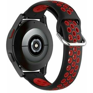 Siliconen sportbandje met gesp - Zwart + rood - Huawei Watch GT 2 / GT 3 / GT 4 - 46mm