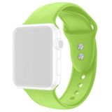 Apple watch Siliconen sportbandje - Lichtgroen - Dubbele druksluiting - Geschikt voor Apple Watch 42mm / 44mm / 45mm / 49mm