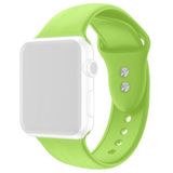 Siliconen sportbandje - Lichtgroen - Dubbele druksluiting - Geschikt voor Apple Watch 42mm / 44mm / 45mm / 49mm