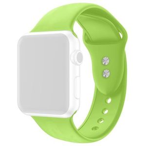 Apple watch Siliconen sportbandje - Lichtgroen - Dubbele druksluiting - Geschikt voor Apple Watch 44mm / 45mm / 46mm / 49mm - Apple watch bandjes